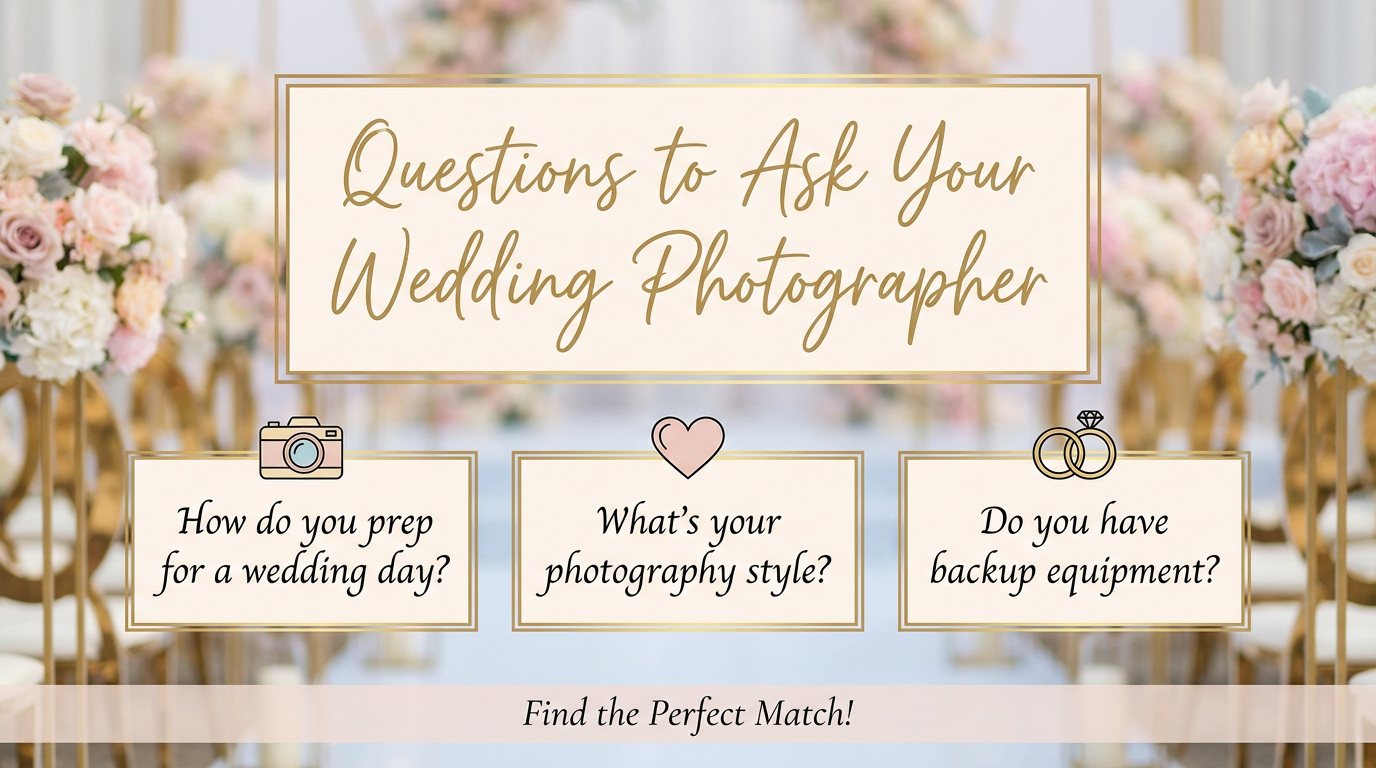 Questiosn to ask your wedding photographer